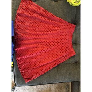 Talbots Women's Skirt Eyelet Red Size 4 Fit And Flare